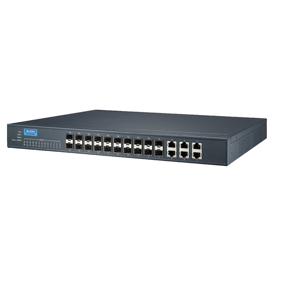  Switch công nghiệp EKI-9228G-8CMI Rackmount L2 Managed Switch with 48 VDC